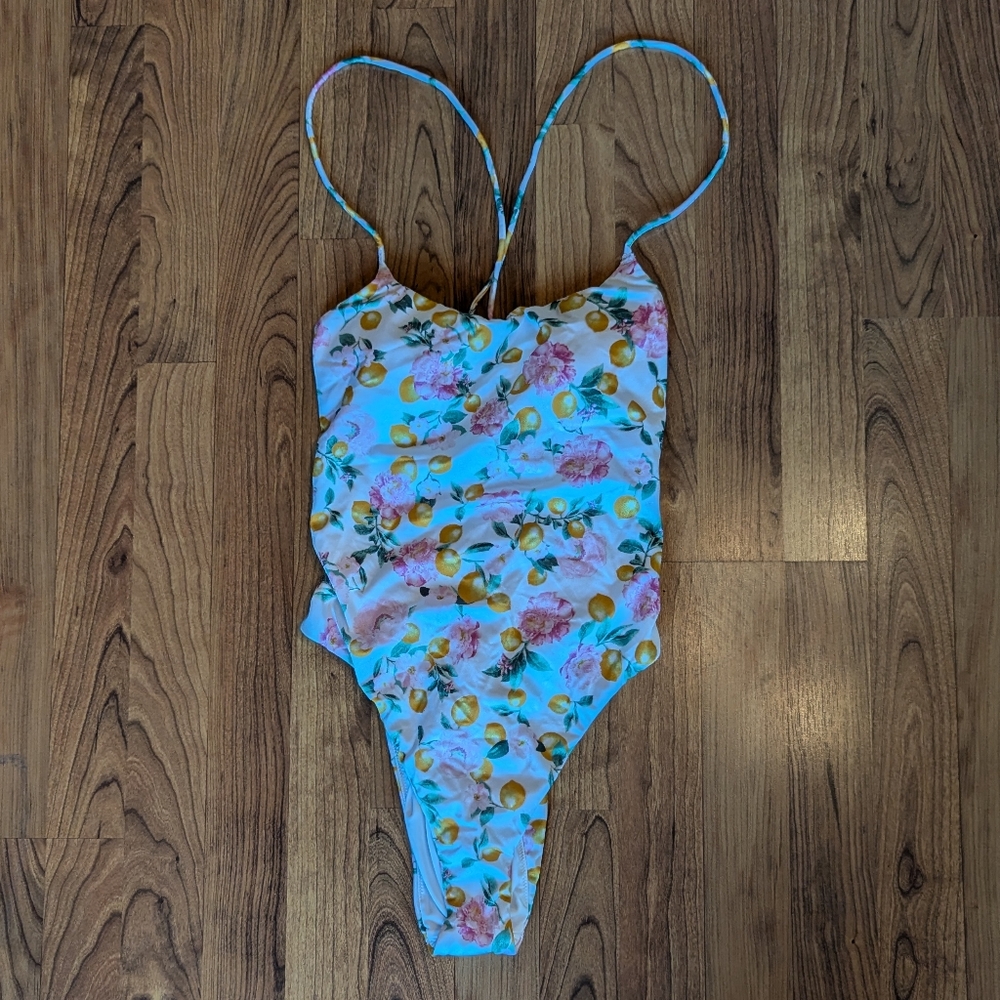 NWOT Victoria's Secret Strappy One Piece Swimsuit in Yellow and Pink, Si… - Picture 3 of 7